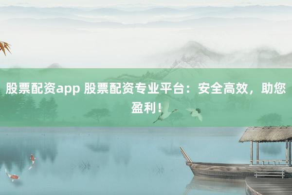股票配资app 股票配资专业平台：安全高效，助您盈利！